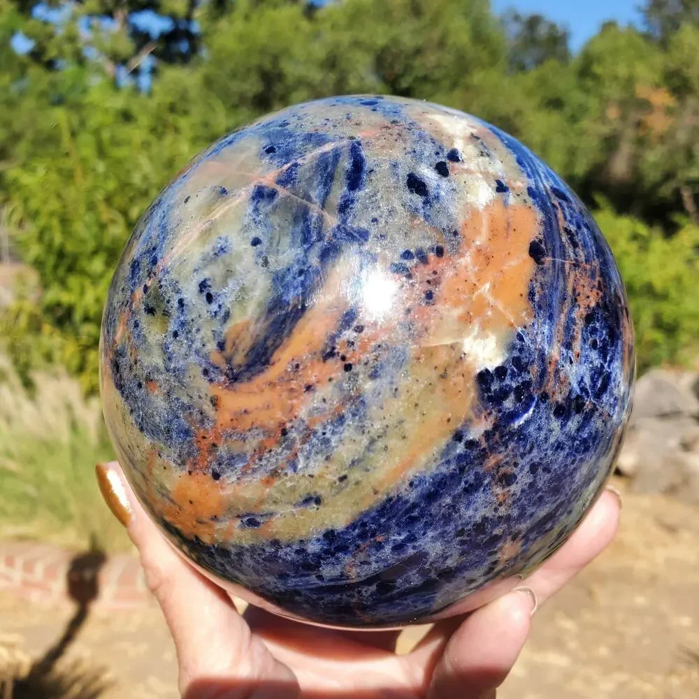 XL Dark Blue Sodalite Crystal Sphere 107mm 1840 grams